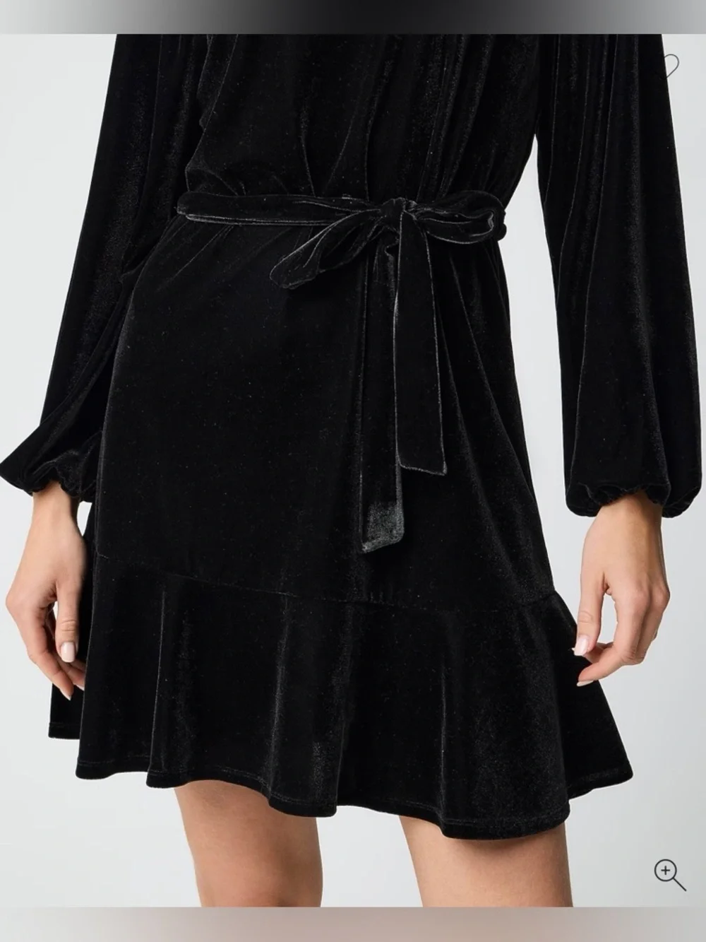 NWT! J. Crew Black Velvet Tie-Waist Mini Dress. Size Large.
